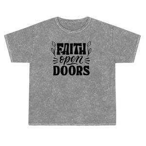 Mineral Wash T-Shirt Faith Open Doors For Believers Of The Way